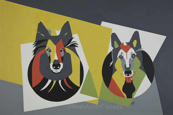 Dog portrait, Belgian shepherds, Nath, Artist, Canada